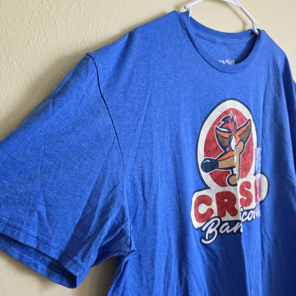 Crash Bandicoot Short Sleeve Graphic Tee Royal Heather Blue Video Game Retro